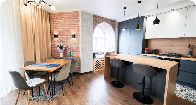 Modern interior-beautiful kitchen studio